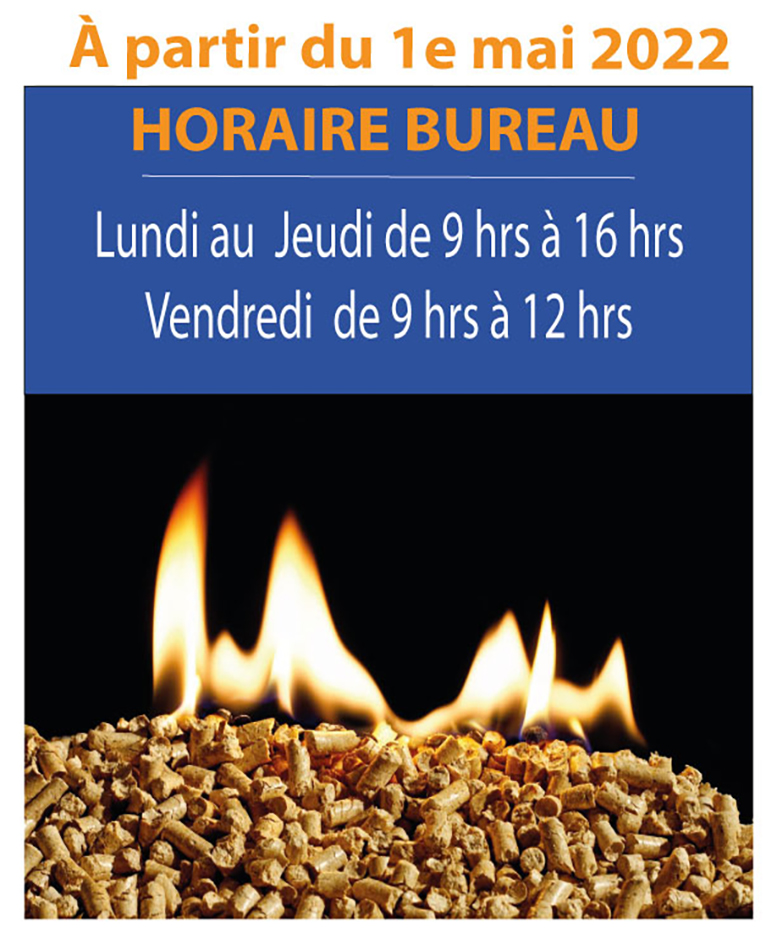 HORAIRE BUREAU 2022